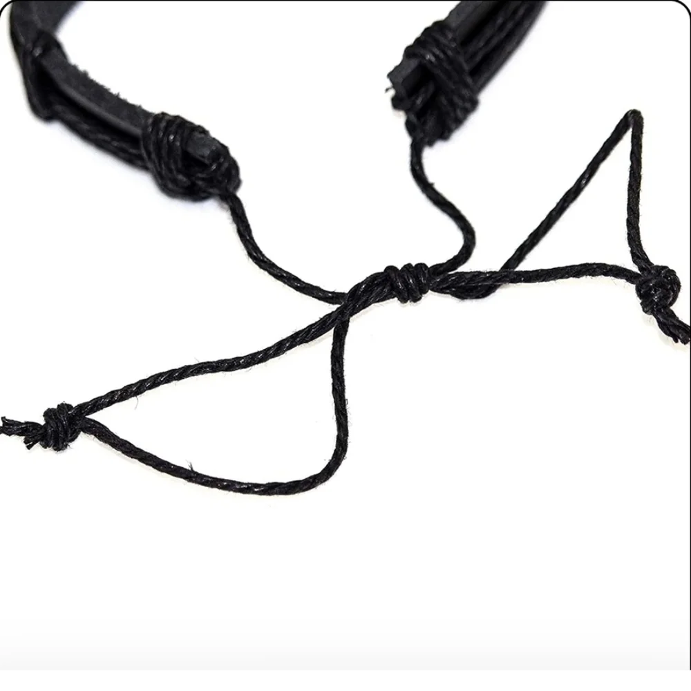 Men or‎ Womens Cross Leather Adjustable Jesus Draw String Religious Bracelet
